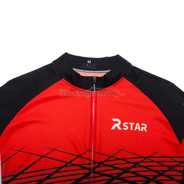 Abbigliamento Ciclismo R Star Manica Corta 2021 Nero Rosso